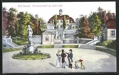AK Bad Lausick, Herrmannsbad im Jahre 1820