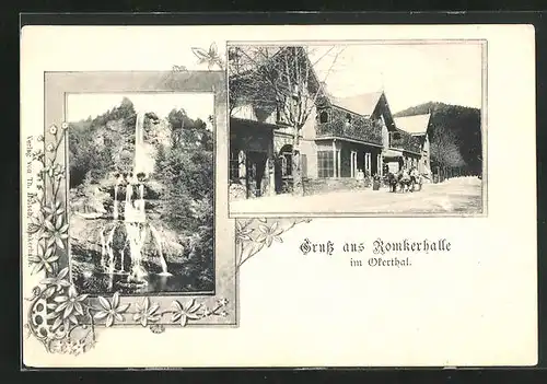 AK Goslar, Hôtel Romkerhalle im Okerthal, Wasserfall