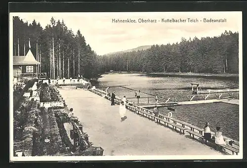 AK Hahnenklee / Oberharz, Kuttelbacher Teich, Badeanstalt