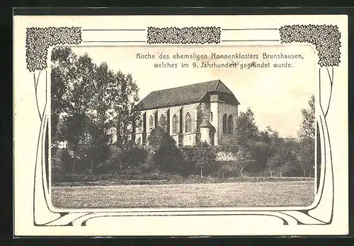 AK Gandersheim a. Harz, Kirche des ehemaligen Nonnenklosters Brunshausen, welches im 9. Jahrhundert gegründet wurde