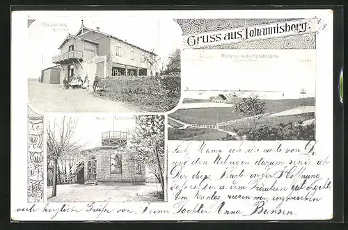 AK Johannisberg / Gammelby, Hotel H. Petersen, Pavillon mit Aussichtsturm