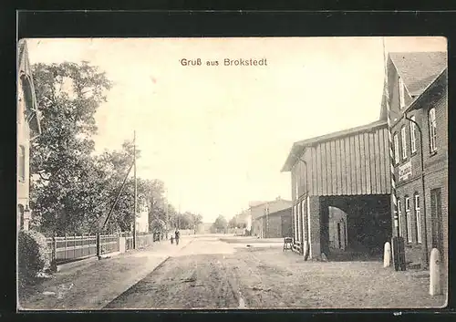 AK Brokstedt, Dorfpartie mit Häusern