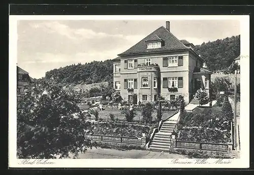 AK Bad Eilsen, Aufgang zur Hotel-Pension Villa Marie, Sommeransicht