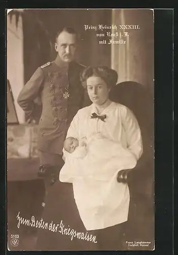 AK Prinz Heinrich XXXIII. von Reuss j. L. mit seiner Familie