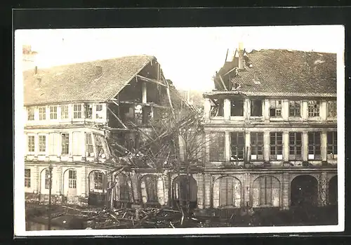 Foto-AK Wolfenbüttel, Schloss nach dem Brand Dezember 1918