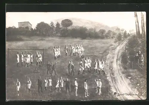 Foto-AK Seesen / Harz, Fotomontage mit Sportlern aus dem Sportverein