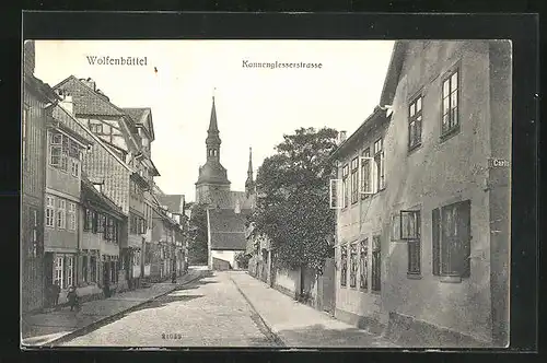 AK Wolfenbüttel, Kanngiesserstrasse mit Blick zur Kirche