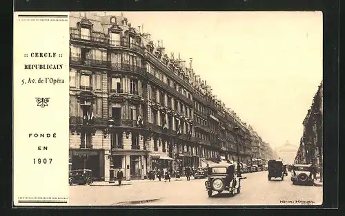 AK Paris, Cercle Republicain, 5, Av. de l'Opéra