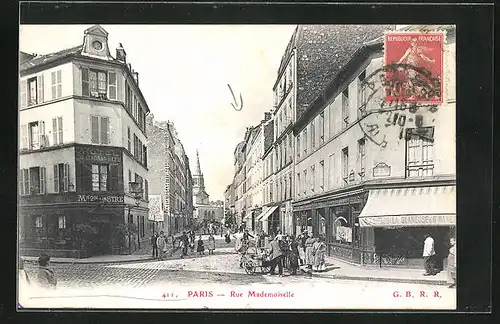 AK Paris, Rue Mademoiselle et Hotel du Cadran Bleu