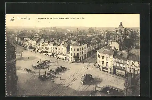AK Tourcoing, Panorama de la Grand`Place vers l`Hotel de Ville