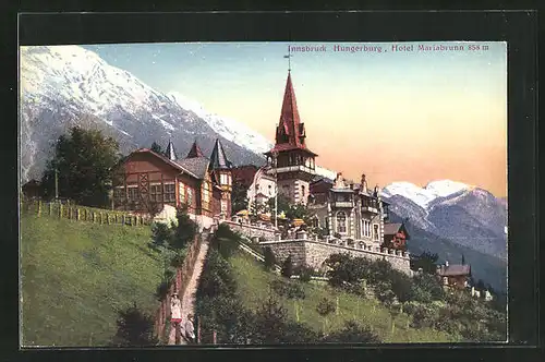 AK Innsbruck, Hungerburg, Hotel Mariabrunn