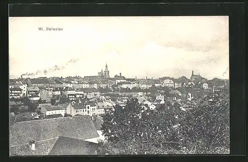 AK Jung Bunzlau / Mlada Boleslav, Panoramablick auf den Ort