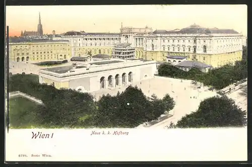 AK Wien, Neue K. k. Hofburg aus der Vogelschau