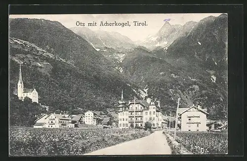 AK Ötz i. Tirol, Totale mit Acherkogel