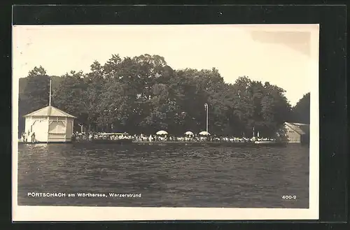 AK Pörtschach am Wörthersee, Blick zum Werzerstrand