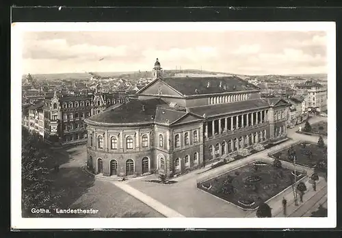 AK Gotha, Landestheater aus der Vogelschau