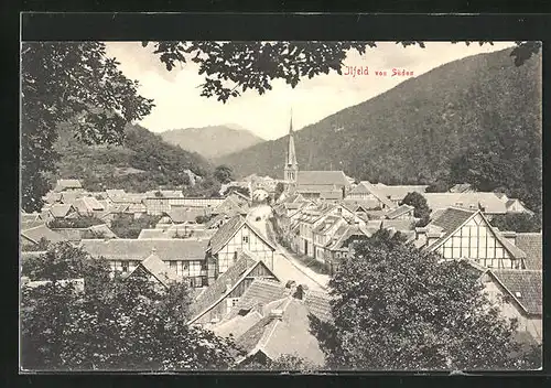 AK Ilfeld / Südharz, Blick vom Berg auf den Ort