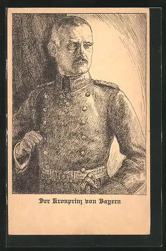 Künstler-AK Kronprinz Rupprecht von Bayern in Uniform