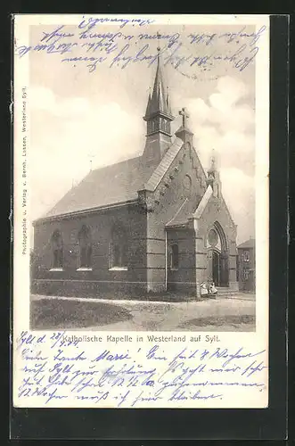 AK Westerland auf Sylt, Kinder an der Katholischen Kirche