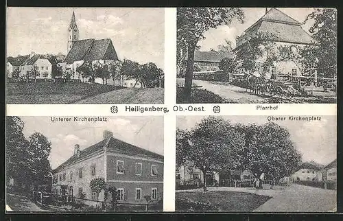 AK Heiligenberg, der untere Kirchenplatz, der Pfarrhof, der obere Kirchenplatz