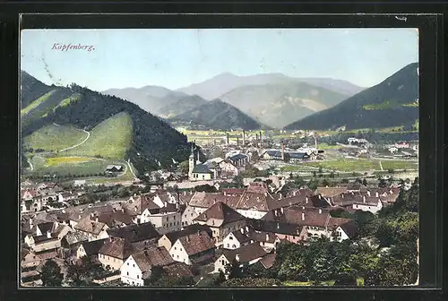 AK Kapfenberg, Blick über die Dächer der Stadt