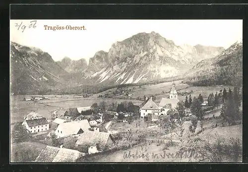 AK Tragöss-Oberort, Talansicht mit dem Ort