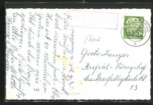 AK Landpoststempel Hesselbach über Laasphe