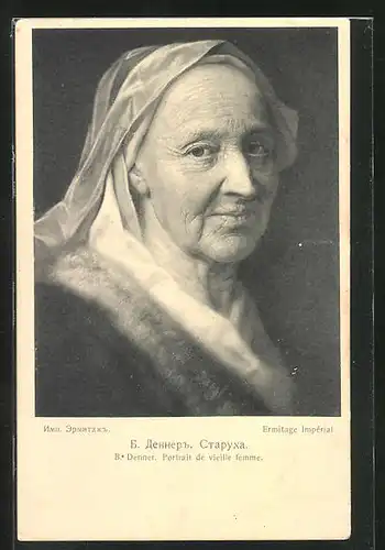 AK Rotes Kreuz Russland, B. Denner, Portrait de vieille femme