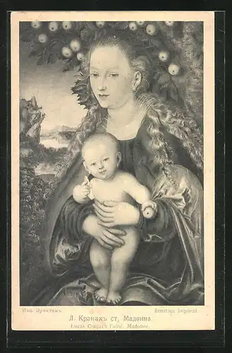 Künstler-AK Madonna mit Kind, Lucas Cranach l`aine, Rotes Kreuz Russland