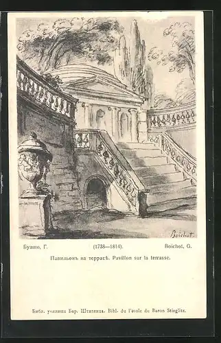 Künstler-AK Boichot, Pavillon sur la Terrasse, Rotes Kreuz Russland