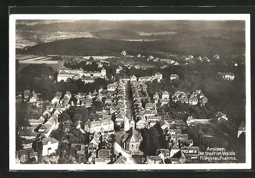 AK Arolsen, Fliegeraufnahme des Ortes