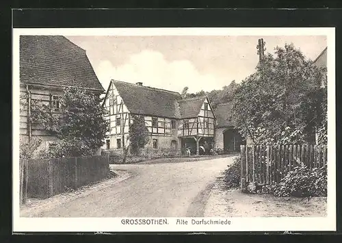 AK Grossbothen, alte Dorfschmiede