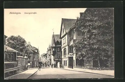 AK Meiningen, Blick in die Georgenstrasse