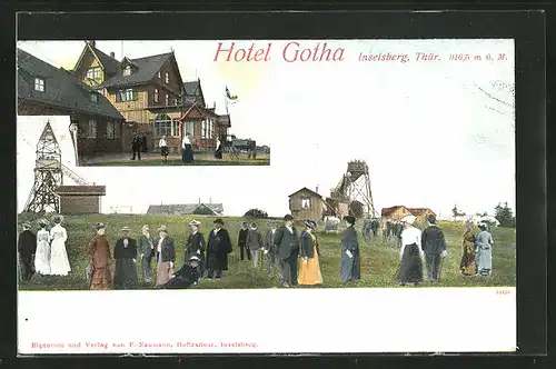 AK Inselberg / Thüringen, Hotel Gotha & Preussischer Gasthof