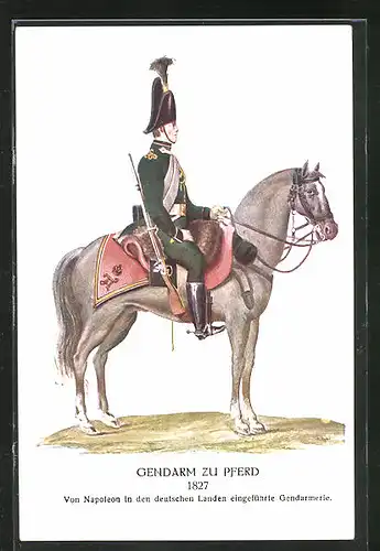AK Gendarm zu Pferd um 1827