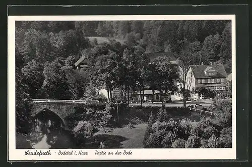 AK Wendefurth i. Harz, Ortspartie an der Bode