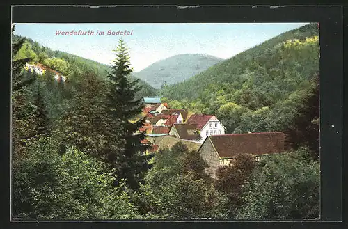 AK Wendefurth / Bodetal, Ortspartie im Gebirge