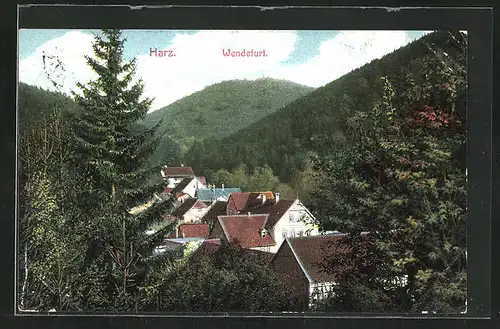 AK Wendefurth / Bodetal, Häusergruppe im Gebirge