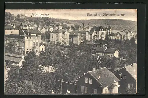 AK Friedrichroda, Blick auf die Alexandrinenstrasse