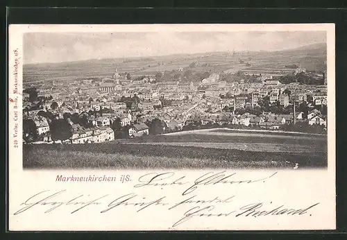 AK Markneukirchen i. S., Panoramablick von der Bergwiese
