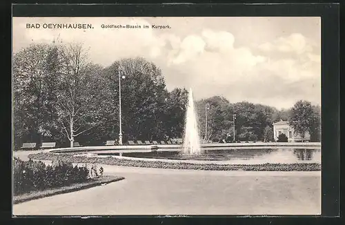 AK Bad Oeynhausen, Goldfisch-Bassin im Kurpark