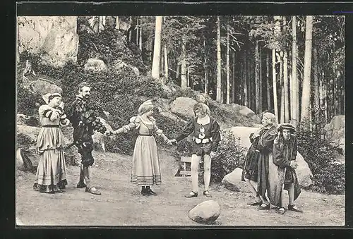 AK Oybin, Waldtheater, Lustspiel von Otto Ludwig