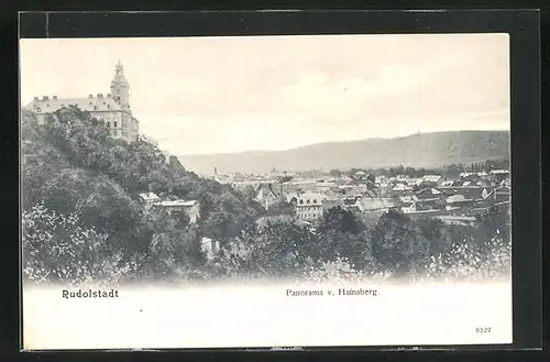 AK Rudolstadt, Panorma vom Hainsberg