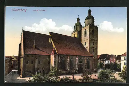 AK Wittenberg, Stadtkirche im Sonnenschein