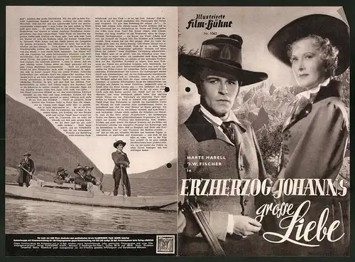 Filmprogramm IFB Nr. 1063, Erzherzog Johanns grosse Liebe, O. W. Fischer, Marte Harell, Regie: Hans Schott-Schöbinger