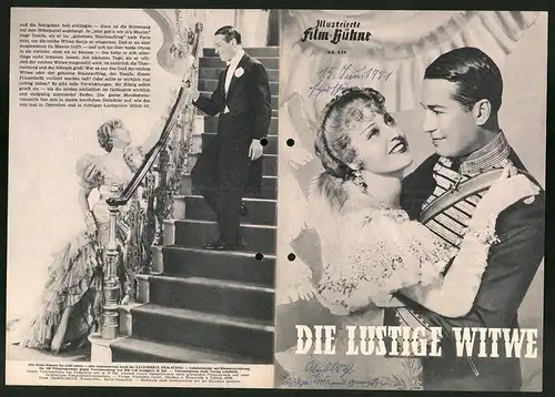 Filmprogramm IFB Nr. 634, Die lustige Witwe, Maurice Chevalier, Jeanette MacDonald, Regie: Ernst Lubitsch