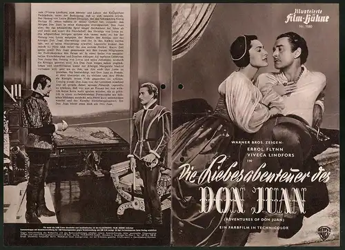 Filmprogramm IFB Nr. 1080, Die Liebesabenteuer des Don Juan, Errol Flynn, Alan Hale, Viveca Lindfors, Regie: V. Sherman
