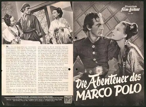 Filmprogramm IFB Nr. 834, Die Abenteuer des Marco Polo, Gary Cooper, Sigrid Gurie, Regie: Archie Mayo