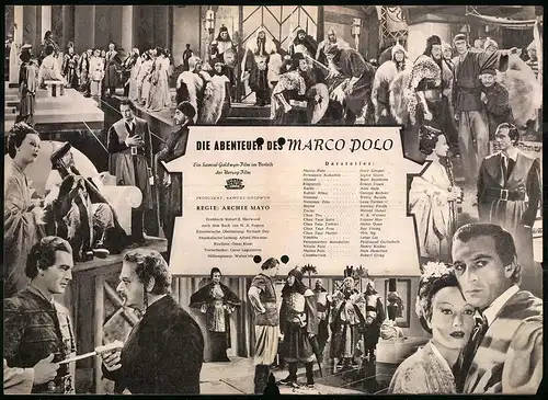 Filmprogramm IFB Nr. 834, Die Abenteuer des Marco Polo, Gary Cooper, Sigrid Gurie, Regie: Archie Mayo