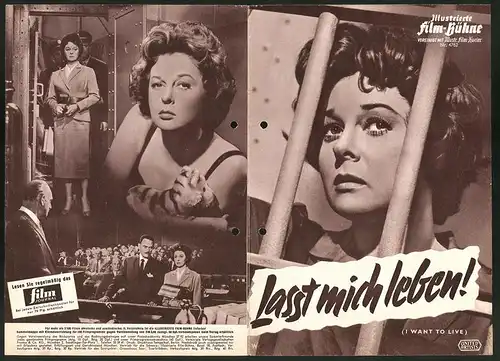 Filmprogramm IFB Nr. 4762, Lasst mich leben!, Susan Hayward, Simon Oakland, Virginia Vincent, Regie: Robert Wise